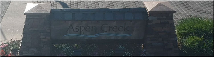 Sign in front of Aspen Creek