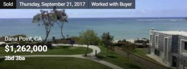 Home Sold In Dana Point for $1,262,000